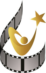 Illustration art of a Creative Film Awards logo with isolated background
