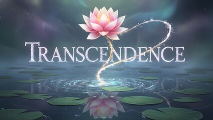 Transcendence Concept with Lotus Flower and Ripples.