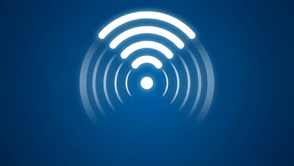 WiFi Signal Icon on Blue Background.