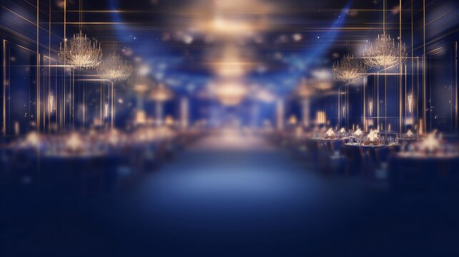 Elegant luxury dinner gala night poster design, crystal chandelier glowing warmly in the background, fine dining tableware, wine glasses, space for text, bokeh lights, and event poster.