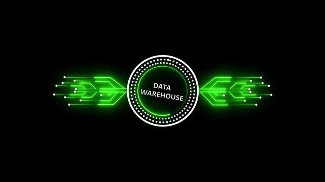 business insights from Motion graphic of data warehouse icons concept .cube glow with and holographic futuristic technology matrix global security with digital spot light and stretch. Steadicam shot