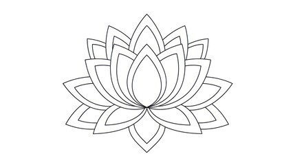 Lotus flower line art drawing.