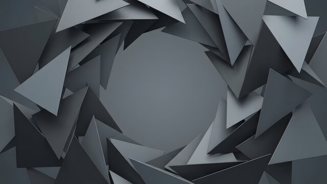 Geometric Shapes in Dark Gray Background. - Powered by Adobe