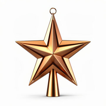 Bronze Star Christmas Tree Topper on Background gigapixel stock