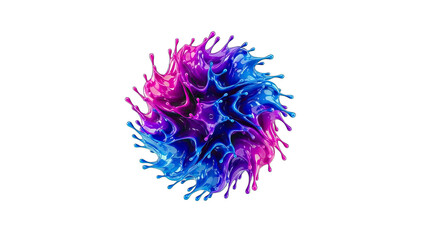 Abstract Colorful Paint Splashes on White Background