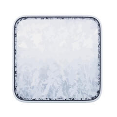 A square white object with a frosted glass-like texture and a dark border, isolated on a white background.