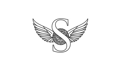 Obraz premium Elegant winged letter s logo design