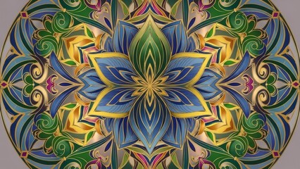 Vibrant colorful mandala design pattern.