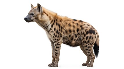 Fototapeta premium Fast cheetah standing alert, spotted fur, wildlife photography, natural light, high resolution.
