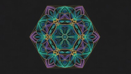 Vibrant geometric mandala design pattern.