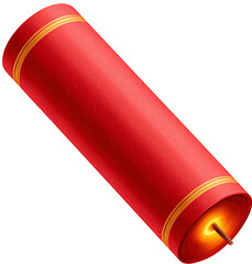 New Year red firecrackers 3D illustration on a transparent background 