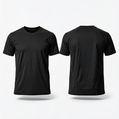 Blank black t-shirt, front and back view (1)
