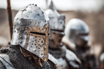 Medieval Warriors in Armor Displaying Resilience and Strength in Battle