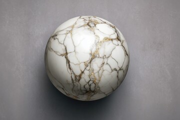 Elegant Marble Sphere with Intricate Gold Veins on Neutral Background