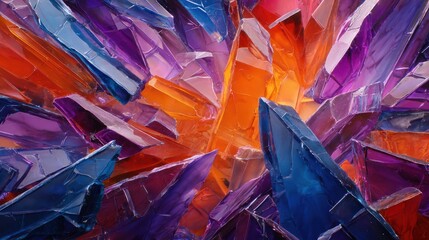 A vibrant, close-up view of a crystalline structure bursting with radiant colors