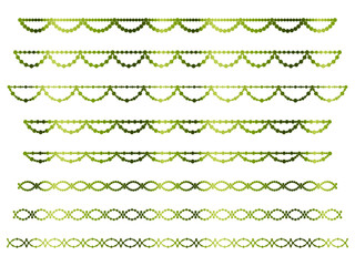 丸、半円ラインうろこ1、4黄緑