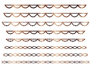 丸、半円ラインうろこ1、18茶