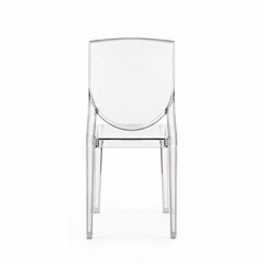 Modern transparent chairs offer stylish seating for contemporary dining room or minimalist living space