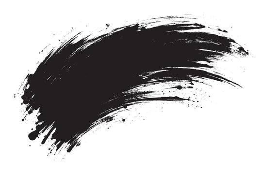 ink brushstroke on white background with visible splashes for watercolor style effect