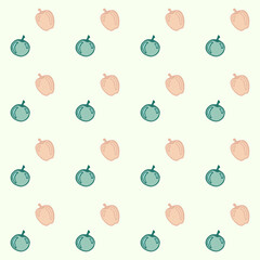 Vector seamless pattern with apples. Cute pastel-colored fruit background. Основные RGB