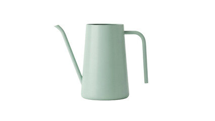 Light green gooseneck kettle isolated PNG on transparent background, pour over coffee maker for barista and specialty brewing