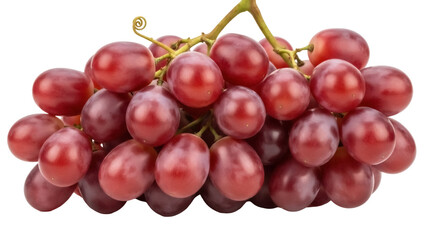 Fresh red grapes isolated PNG, juicy fruit on transparent background for healthy eating and summer designs, delicious and vibrant