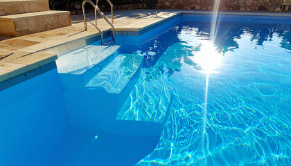 Beachfront paradise luxurious pool ocean views and sunny deck chairs concept luxury oceanfront retreat infinity pool private cabanas sunset views
13