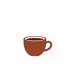 Obraz premium Brown coffee cup on white background