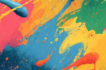 Abstract background with colorful organic wavy shapes in vibrant pink and orange