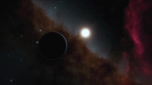 A distant exoplanet eclipsing a brilliant star.