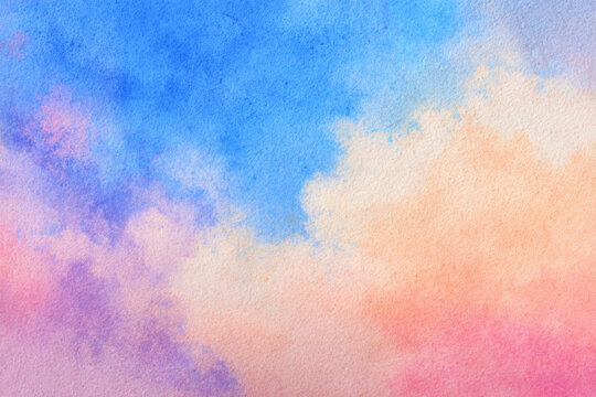 Beautiful vibrant abstract watercolor background with colorful paint splashes and artistic texture