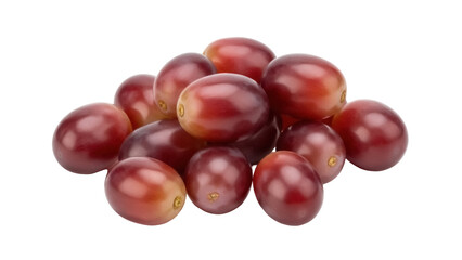 Pile of red grapes isolated PNG on transparent background, fresh fruit for healthy eating and snack
