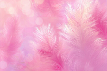 Obraz premium Elegant pink background with soft fluffy feathers texture for beauty and romantic concept