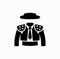 Spanish Matador Costume Silhouette Icon &ndash; Traditional Culture Vector