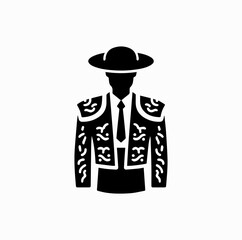 Spanish Matador Costume Silhouette Icon &ndash; Traditional Culture Vector