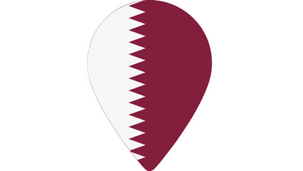 Qatar Flag Location Pin Icon