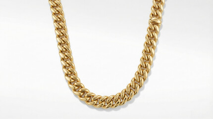 Gold Curb Chain Necklace on Background gigapixel stock