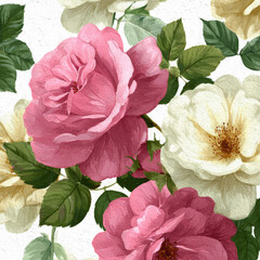 Beautiful delicate roses in pink and green colors for soft and romantic floral background