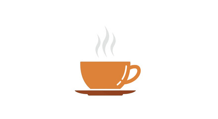 Obraz premium Steaming hot coffee cup on a saucer.