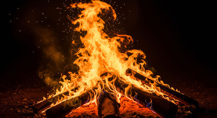  Intense flames dancing upwards in a cozy fireplace within a home
