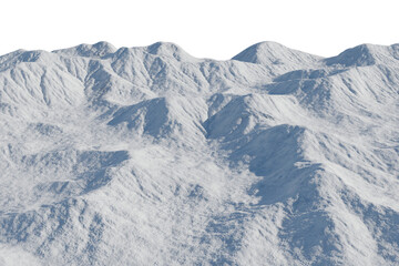 Ice snow mountain or iceberg with isolated on transparent background, PNG file, 3D rendering