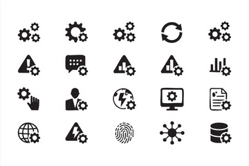 Automation and Configuration Icons for Technology Dashboards and Interfaces