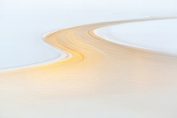 Golden river flowing through serene white landscape