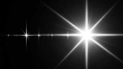 Fototapeta premium Bright white star shining in the dark space isolated on transparent background