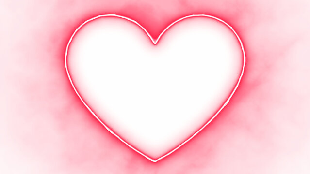 valentines day heart frame neon lights isolated on transparent background, png romantic love overlay social media design element