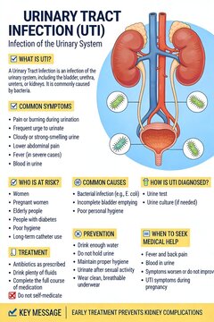 Urinary Tract Infection UTI Symptoms and Causes Infographic