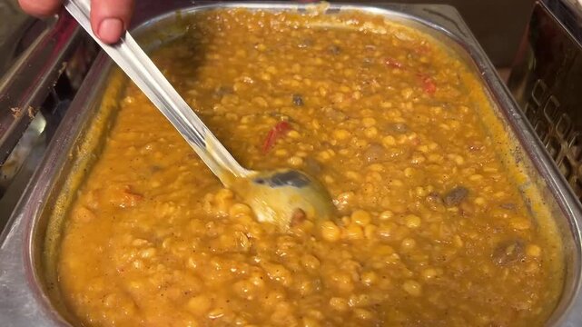 Chana dal prepared in Bengali style in a restaurant in Kolkata, India