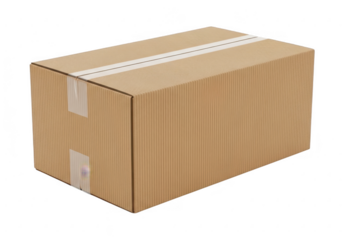 Cardboard shipping box isolated on transparent background