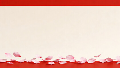 Vibrant Cherry Blossom Petals Blowing Across Minimalist Banner in 3D Style for Fresh and Elegant Design