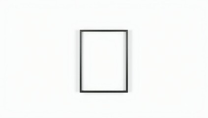 Minimalist black rectangular frame on a clean white background